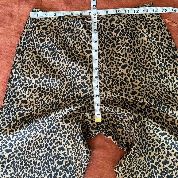 Vintage Animal Print ALLISON TAYLOR Pure Silk Lightweight Crop Retro Pants - Picture 5 of 8